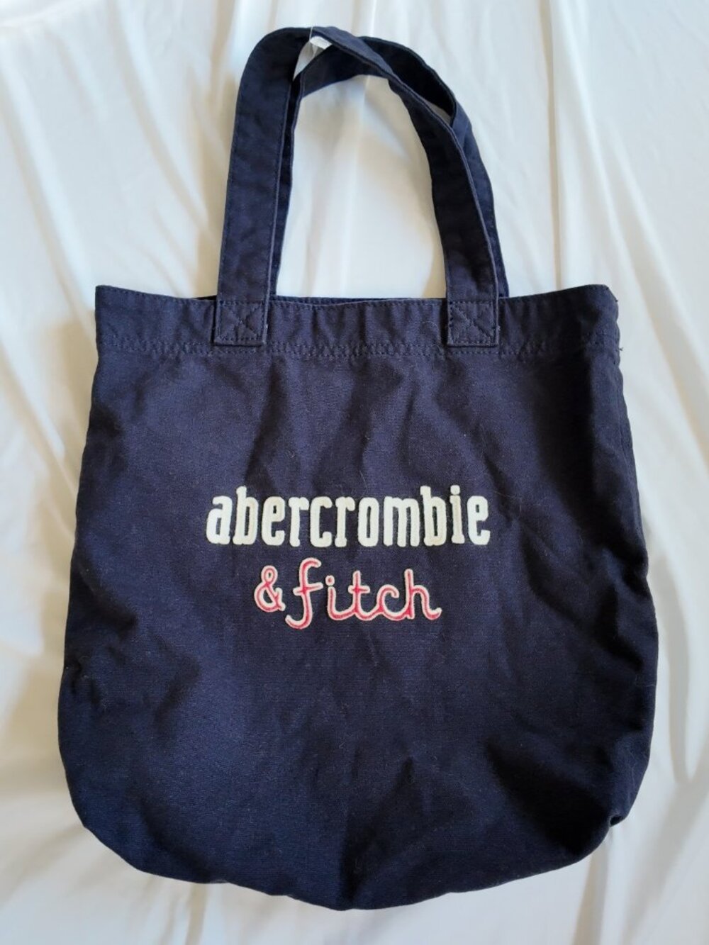 vintage abercrombie and fitch tote bag Navy Blue Embroidered Y2K 2000s NWT
